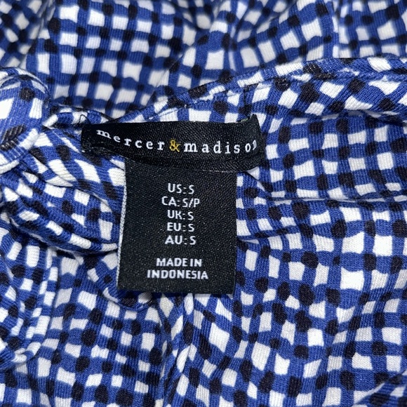 Mercer & Madison blue, black & white rayon dress size small - Picture 6 of 7